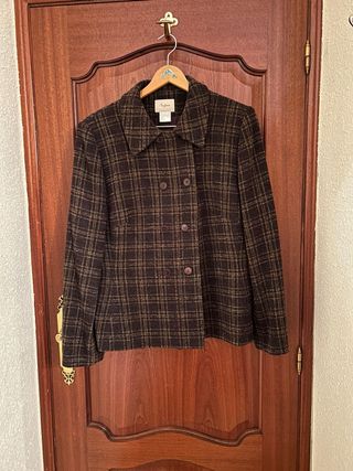 Chaqueta cuadros con lana