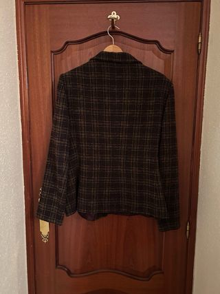 Chaqueta cuadros con lana