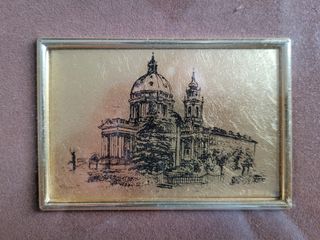 Quadretto placcato oro Torino Superga