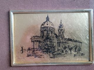 Quadretto placcato oro Torino Superga