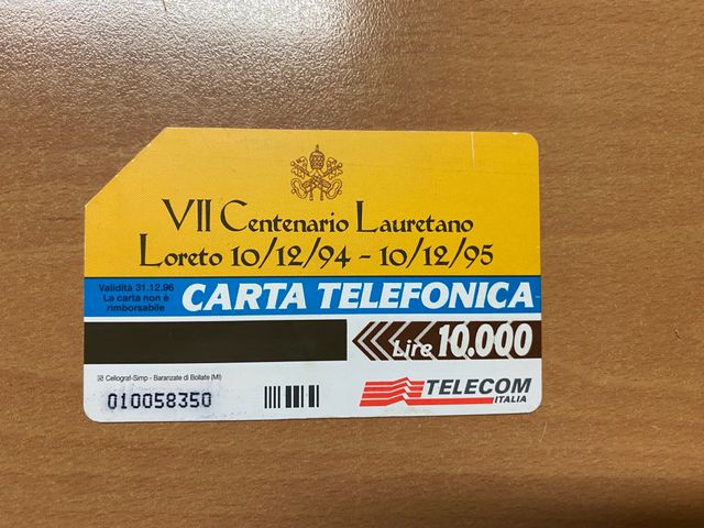 Scheda telefonica Giovanni Paolo secondo cetenario