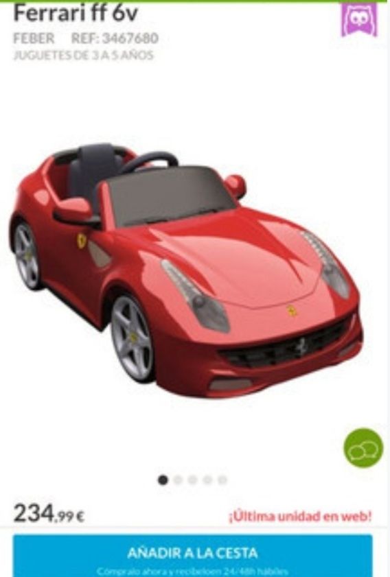 Coche de bateria Ferrari Sin mando