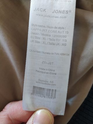 Abrigo talla XL