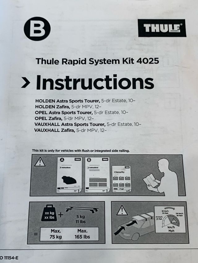 KIT THULE 4025 para OPEL Astra y Zafira