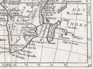 1786 CARTE GEOGRAPHIQUE L'AFRIQUE DIVISEE EN ETATS