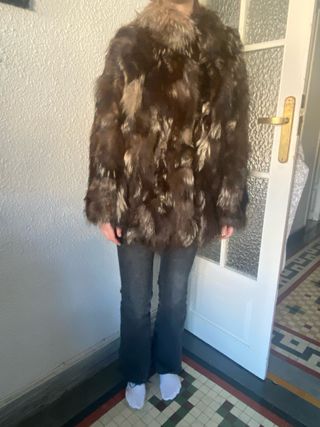 Abrigo de zorro plateado 