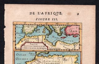 1683 RAR MAPE OF BARBARY BY MALLET ALGERIE ARGELIA