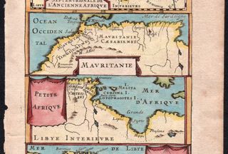 1683 RAR MAPE OF BARBARY BY MALLET ALGERIE ARGELIA