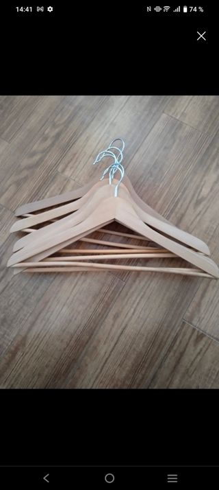Perchas de madera 24 unidades
