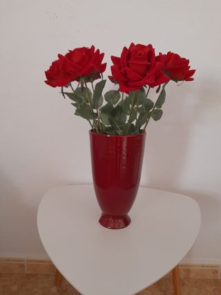 Jarron flores bordeus 