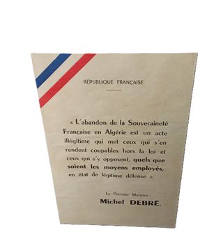 MICHEL DEBRE PROPAGONDE GUERRE ALGERIE FLN 1960 