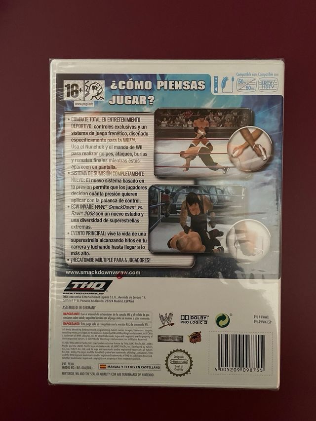 Juego wii Smarkdown Vs Raw 2008 NUEVO