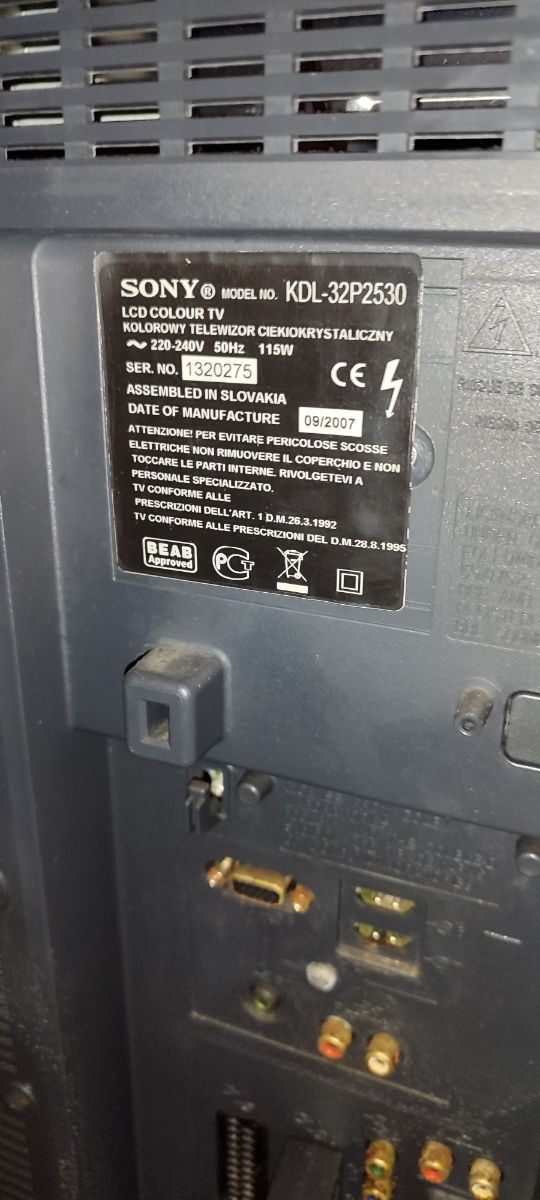 TV SONY 32" KDL-32P2530 Y TDT DVBT2.