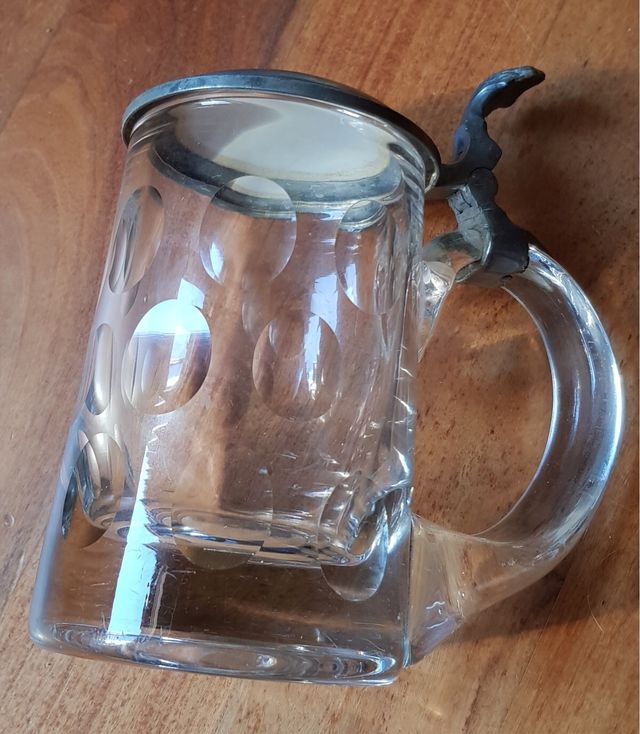 Chope biere boccale birra vintage porcellana vetro