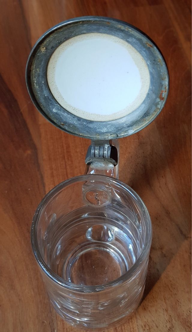 Chope biere boccale birra vintage porcellana vetro