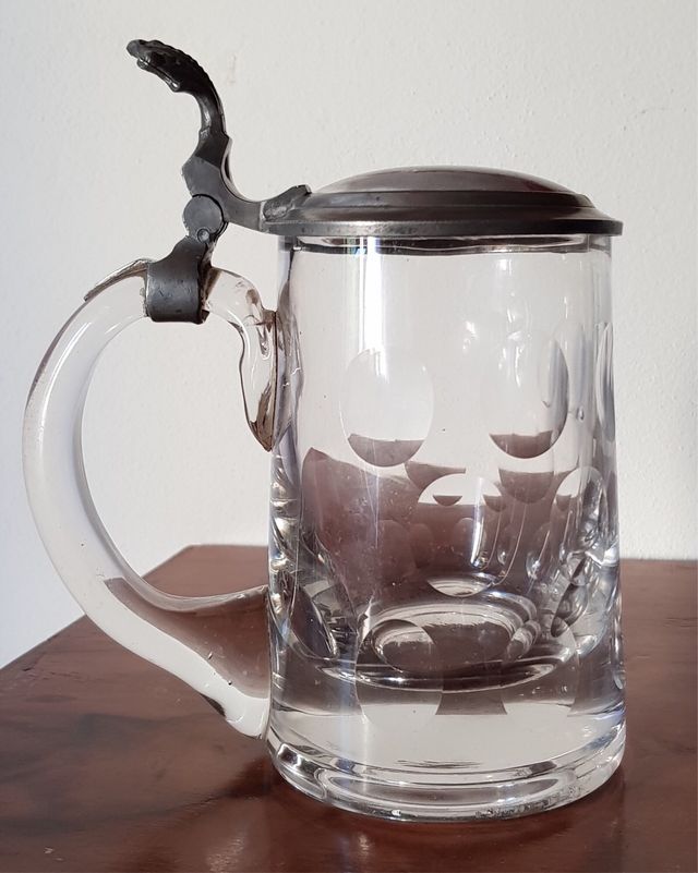 Chope biere boccale birra vintage porcellana vetro