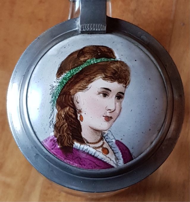 Chope biere boccale birra vintage porcellana vetro