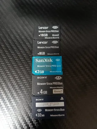 Lote Tarjetas de memoria stick psp lexar y Sony