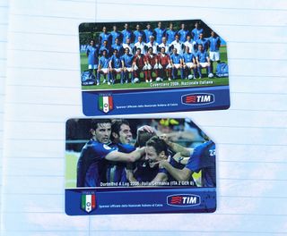 2x scheda telefonica Italia Mondiali FIGC 2006 