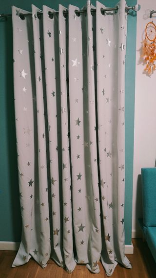 2 juegos Cortinas estrellas blackout opacas