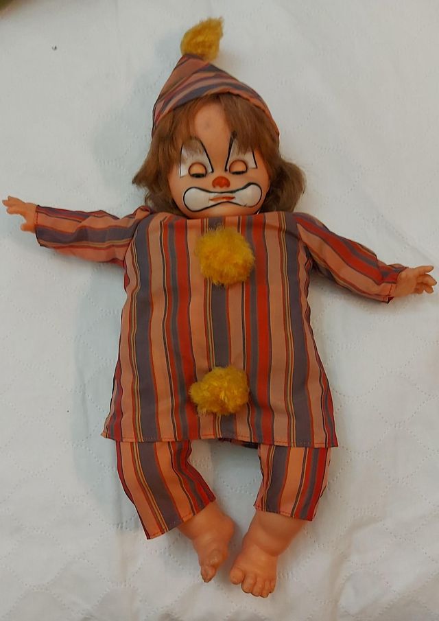 Bambola pagliaccio vintage