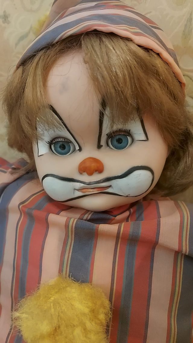 Bambola pagliaccio vintage