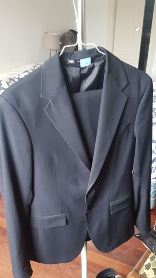 Traje de chaqueta azul chico Zara