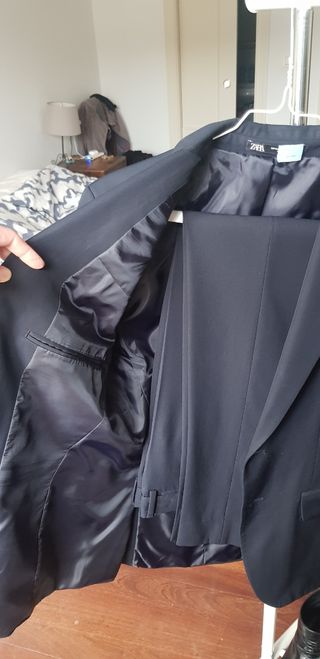 Traje de chaqueta azul chico Zara
