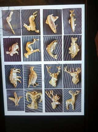 SET 4 INSIGNIAS PIN CAZA  FAUNA IBÉRICA 