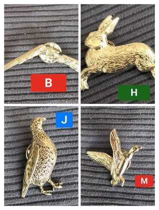 SET 4 INSIGNIAS PIN CAZA  FAUNA IBÉRICA 