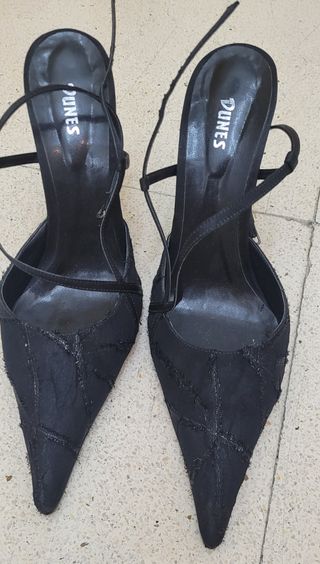 Zapatos negros mule tacon
