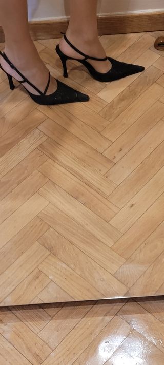 Zapatos negros mule tacon