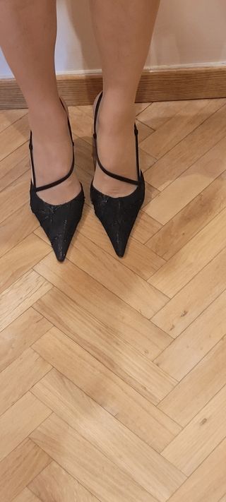 Zapatos negros mule tacon