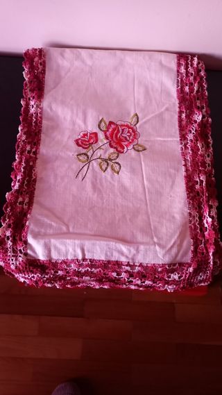 Conjunto de 2 panos com renda artesanal