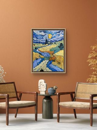 Cuadro estilo Van Gogh paisaje oleo pintado a mano