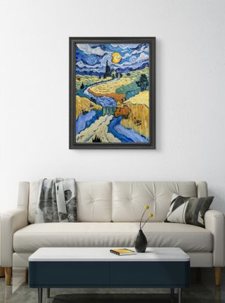 Cuadro estilo Van Gogh paisaje oleo pintado a mano