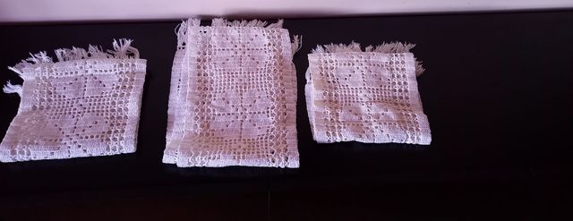 Conjunto 3 panos renda quarto