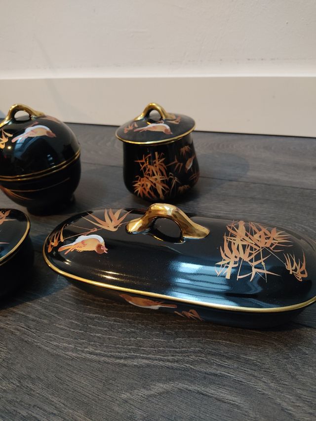 Juego tarros tocador Fabrica Loza San Claudio