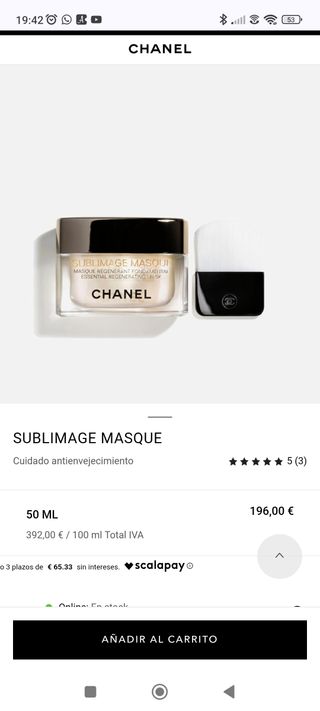 Sublimage masque Chanel. 