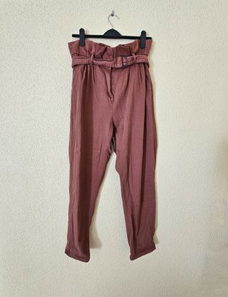 Pantalón marrón paper bag