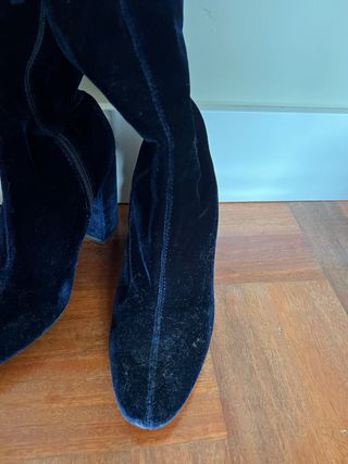 Botas altas zara terciopelo azul 38