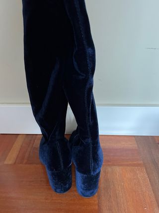 Botas altas zara terciopelo azul 38