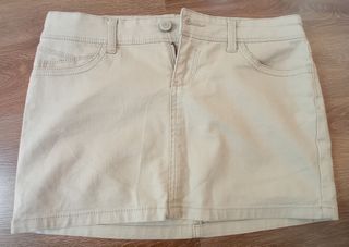 Minifalda Stradivarius beige 
