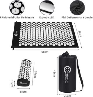 OMBAR Esterilla Acupresión Kit con Almohada.