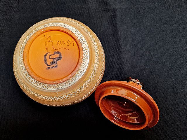 Antigo Pote açucareiro Cerâmica artística