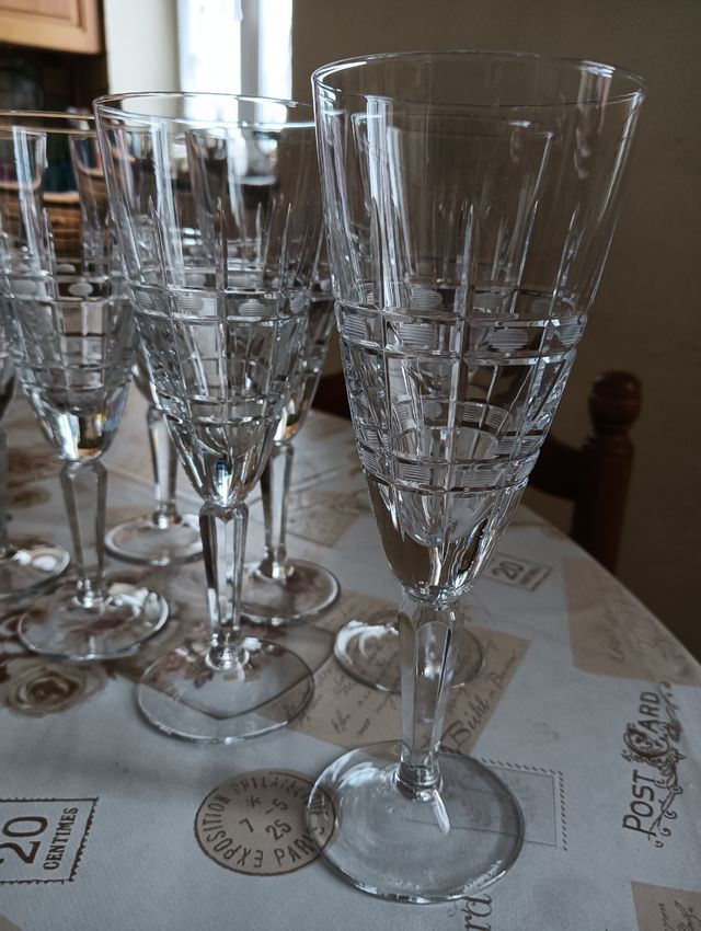 Bicchieri flut cristallo set 7 pezzi