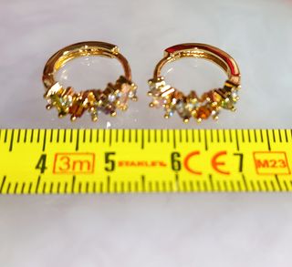 Aros chapados en oro con circonitas