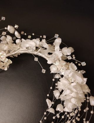 Tocado novia blanco