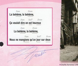 AUTOGRAPHE SIGNATURE ORIGINALE CHARLES AZNAVOUR 