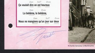 AUTOGRAPHE SIGNATURE ORIGINALE CHARLES AZNAVOUR 